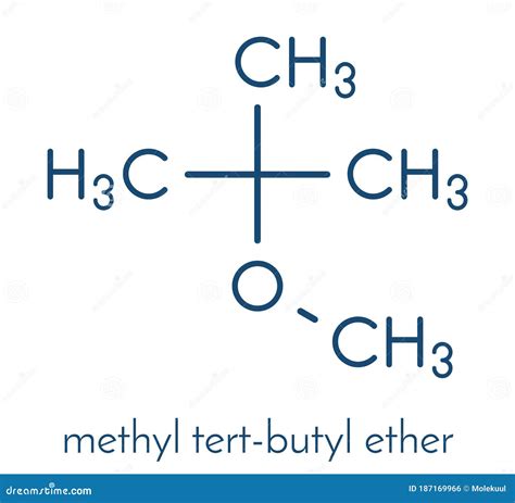 Methyl Tert-butyl Ether MTBE, TBME Gasoline Additive Molecule. Skeletal Formula. Stock Vector ...