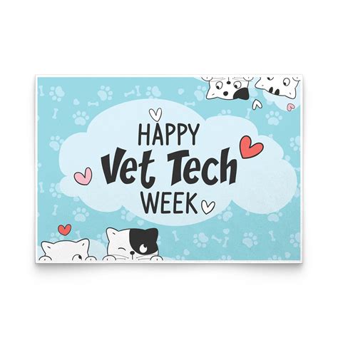 Happy Vet Tech Week with Cats - Set of 10 Flat Cards – I love Veterinary