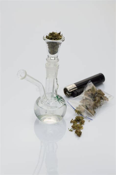 Beautiful Glass Pipe With Marijuana Stock Photo - Image of indoor ...