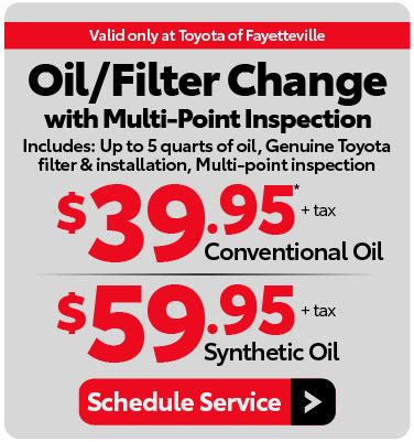 Car Service Coupons, Part Specials at Toyota of Fayetteville