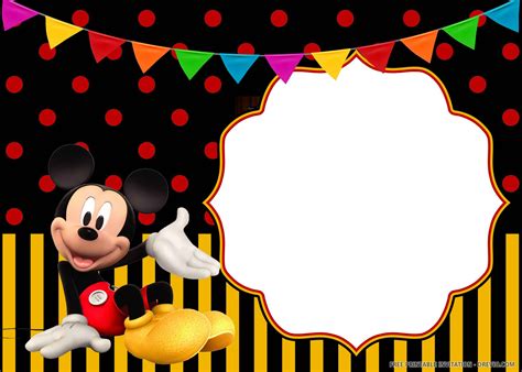 (FREE PRINTABLE) – Cheerful Mickey Mouse Birthday Invitation Templates - Drevio : Free And ...