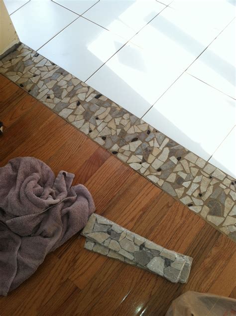 Stone threshold between tile and wood | Wood tile floors, Transition flooring, Tile to wood ...