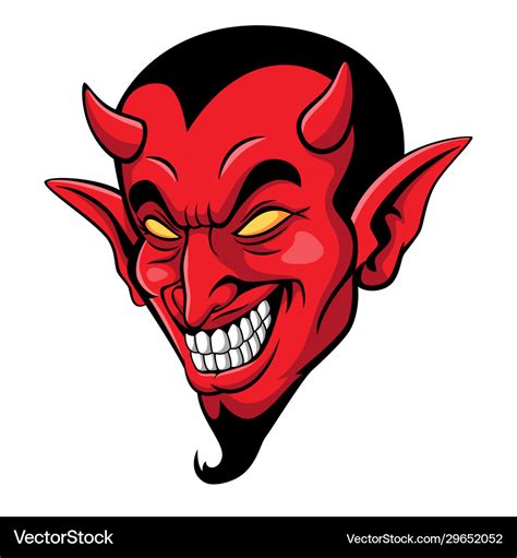 Cartoon scary devil head mascot Royalty Free Vector Image