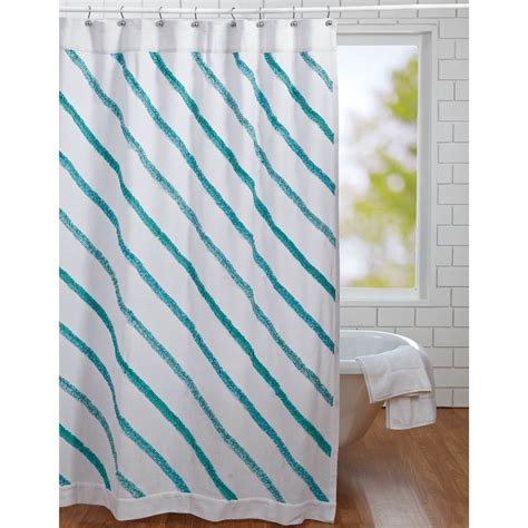 White Burlap Sea Glass Shower Curtain with Ruffles - Teton Timberline Trading