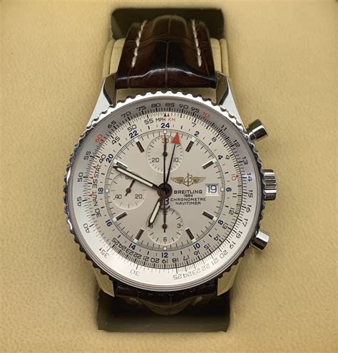 BREITLING NAVITIMER WORLD LEATHER BAND - Gold & Ice Jewelry