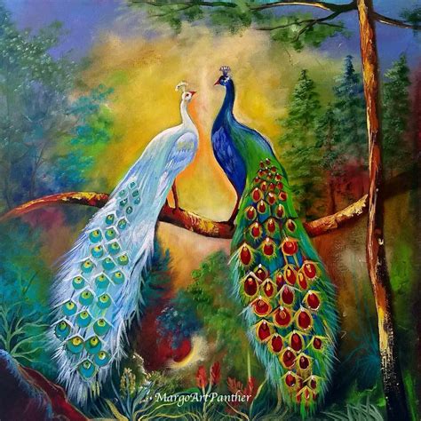 Peacock Bird Painting Peacock Wall Art Peacocks Artwork-colorfull Peacock Wall Art - Etsy