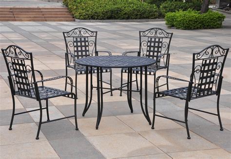 Five-piece Wrought Iron Patio Set - Patio Table