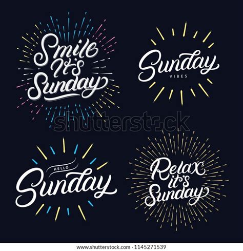 Sunday Set Hand Written Lettering Quotes Stock Vector (Royalty Free) 1145271539 | Shutterstock