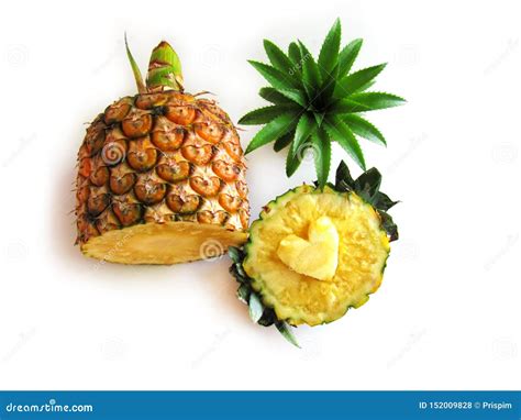 Cutting Fresh Pineapple and Carving Symbol Heart Shape Stock Photo - Image of creative, carved ...