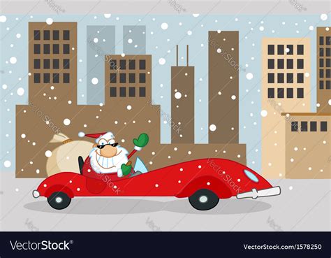 Santa delivering presents cartoon Royalty Free Vector Image