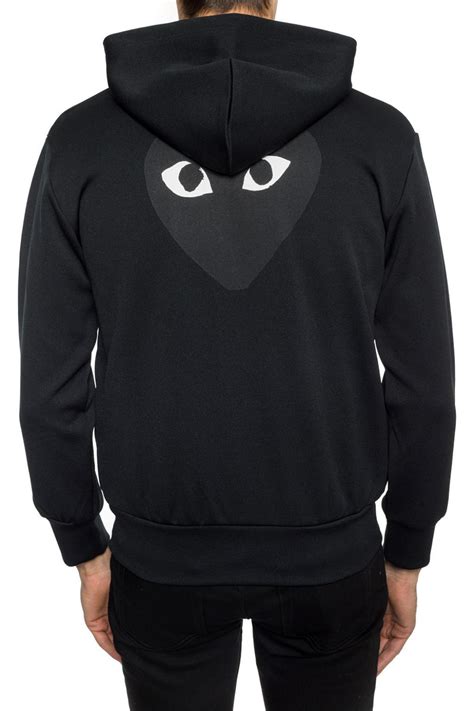 COMME DES GARÇONS PLAY Synthetic Hoodie With A Heart Motif in Black ...