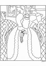 Henri Matisse  The Large Blue Robe And Mimosas Masterpiece Coloring sketch template
