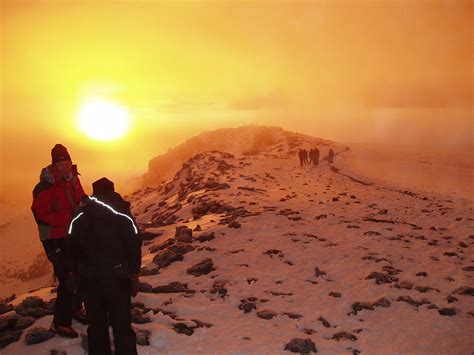 Climbers At Uhuru Peak, Kilimanjaro - Trekking Hero