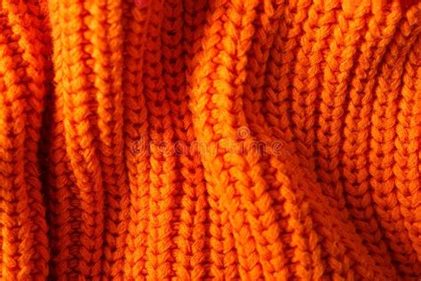 Texture of Knitted Orange Fabric As Background Stock Photo - Image of clothes, elegant: 207857198