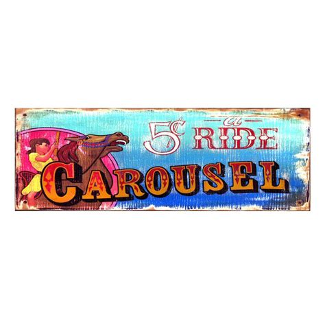 Customizable Carousel Vintage Style Wooden Sign - Personalized Retro ...