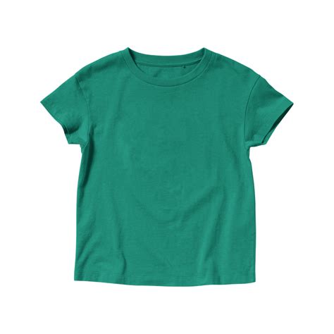 Blank Teal T-shirt Crew Neck Short Sleeve for Kids 11728280 PNG