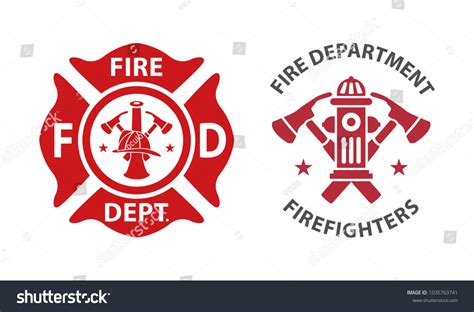 Fire Department Logos Set Modern Vintage Stock Vector (Royalty Free ...