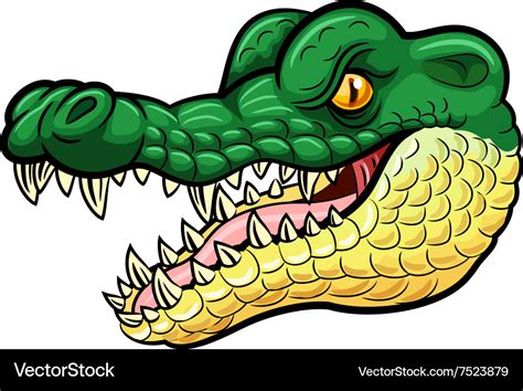 Cartoon angry crocodile mascot Royalty Free Vector Image