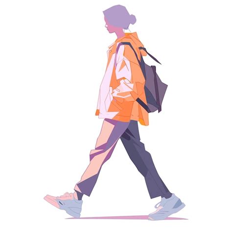 Premium Vector | Simple walk vector character anime style