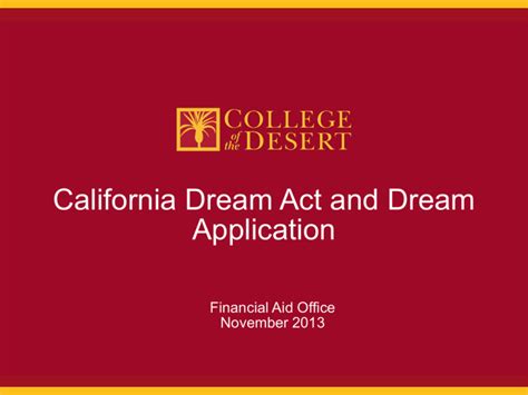 California Dream Act and Dream Application