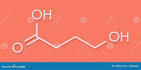 Gamma-hydroxybutyric Acid, GHB, C4H8O3 Molecule. It Is Neurotransmitter ...