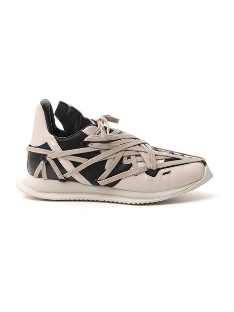 Rick Owens Maximal Runner Laced Leather Trainers for Men | Lyst