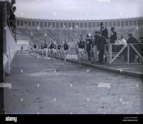 Antique photograph. Caption: 1st Lap, 880-yard run, Interscholastic ...