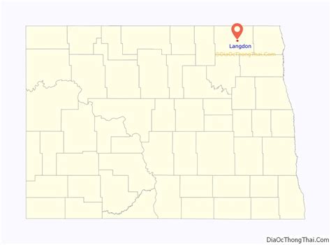 Map of Langdon city, North Dakota - Thong Thai Real