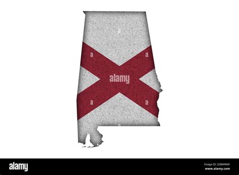 Map and flag of Alabama on felt Stock Photo - Alamy