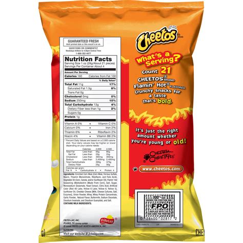 Hot Cheetos Nutrition Label Mini Bag | Hot Sex Picture