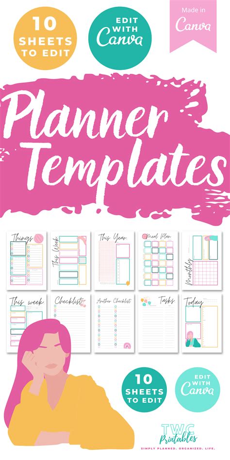 Editable Printable Planner Template Canva Canva Template Kit - Etsy | Planner template, Planner ...