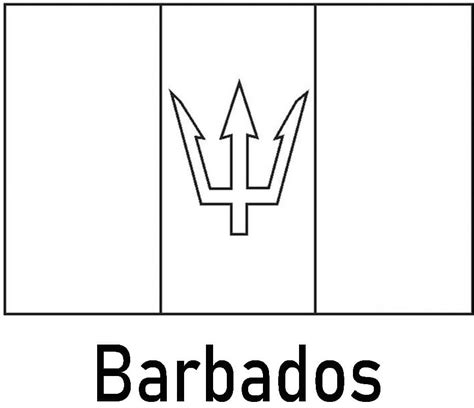 Barbados's Flag Coloring Page - Free Printable Coloring Pages for Kids