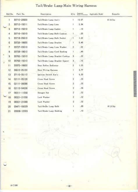 Suzuki A100 Parts Manual