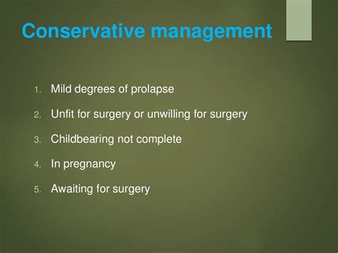 Pelvic organ prolapse – Management