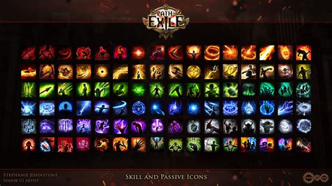 ArtStation - Path of Exile - Passive and Skill Icons, Steph Johnstone Johnstone, Paths, Skills ...