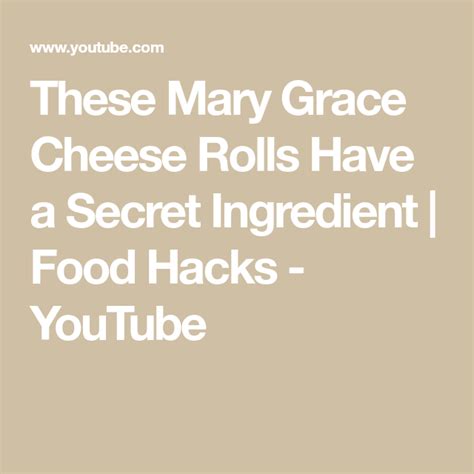 These Mary Grace Cheese Rolls Have a Secret Ingredient | Food Hacks - YouTube | Cheese roll ...