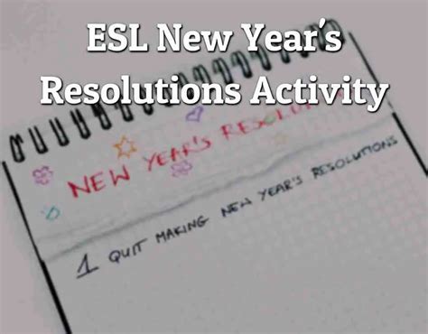ESL New Year's Resolutions Activity - ESL Kids Games