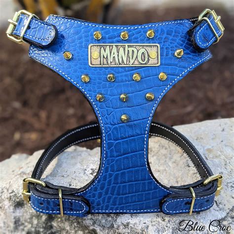 FBH3 - French Bulldog Personalized Spiked Leather Harness - Pit Bull Gear