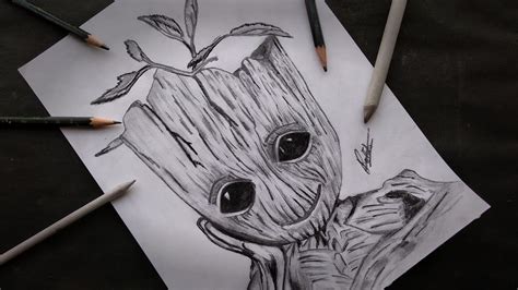 How To Draw Cartoon Baby Groot