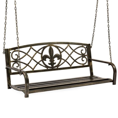 Best Choice Products 2-Person Metal Outdoor Porch Swing, Hanging Patio ...