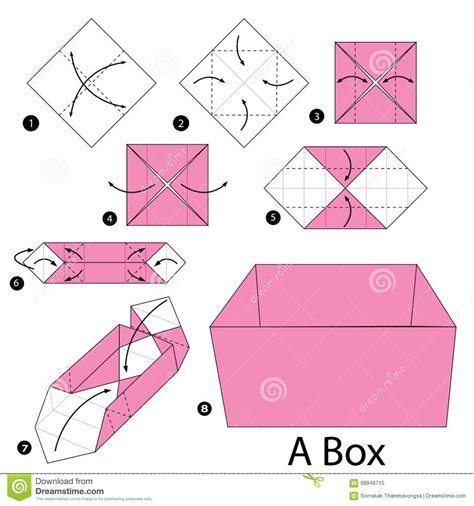 How To Origami Step By Step Step Step Instructions How To Make Origami A Box Stock Vector ...