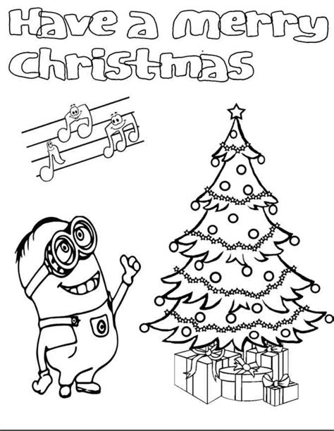 Free Printable Christmas Minion Coloring Pages