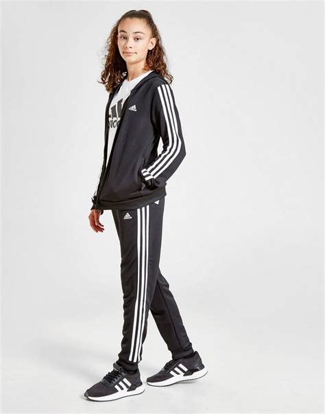 Black adidas Girls' Badge of Sport Hooded Tracksuit Junior | JD Sports