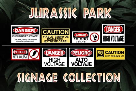 Jurassic Park Prop Replica Signage Jurassic Park Danger Sign - Etsy