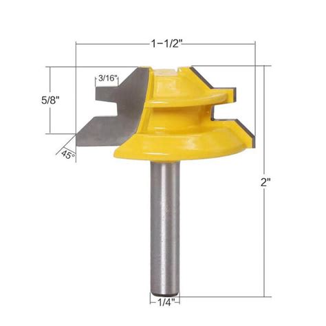 45 Degree Lock Miter Router Bit - M3Tools