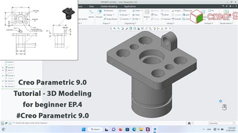 Creo Parametric 9.0 Tutorial - 3D Modeling for beginner EP.4 - YouTube