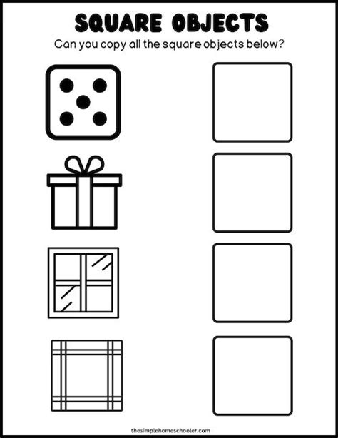 Square Shape Worksheet for Preschoolers - Get Coloring Pages - Worksheets Library