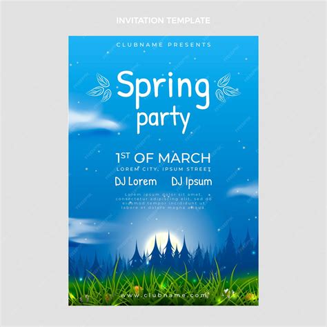 Free Vector | Realistic spring invitation template