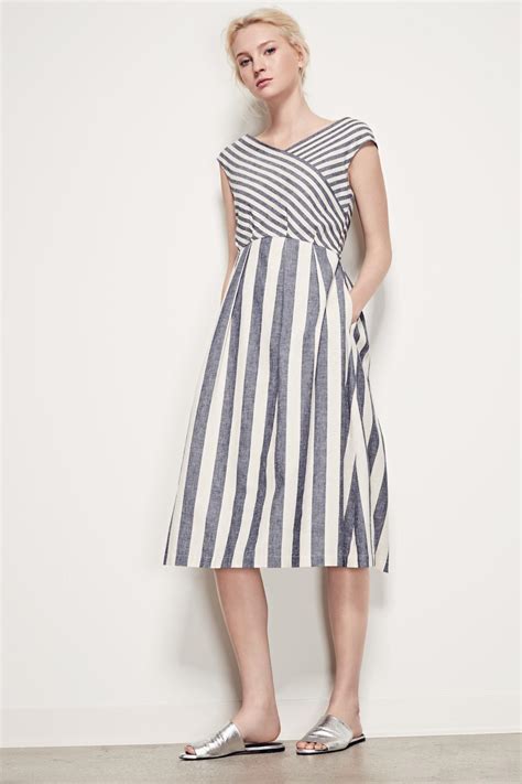 Lafayette 148 New York Ximena Stripe Cotton & Linen Dress - Lyst