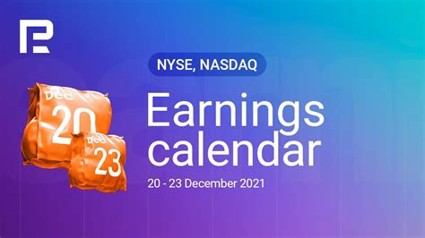 Earnings calendar | NYSE & NASDAQ stocks | 20/12 - 23/12/2021 ...